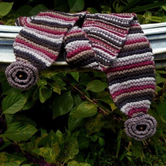 EUC SAN DIEGO HAT CO. Purple 100% Acrylic Girls Knit Scarf with Large Flower - Picture 3 of 10